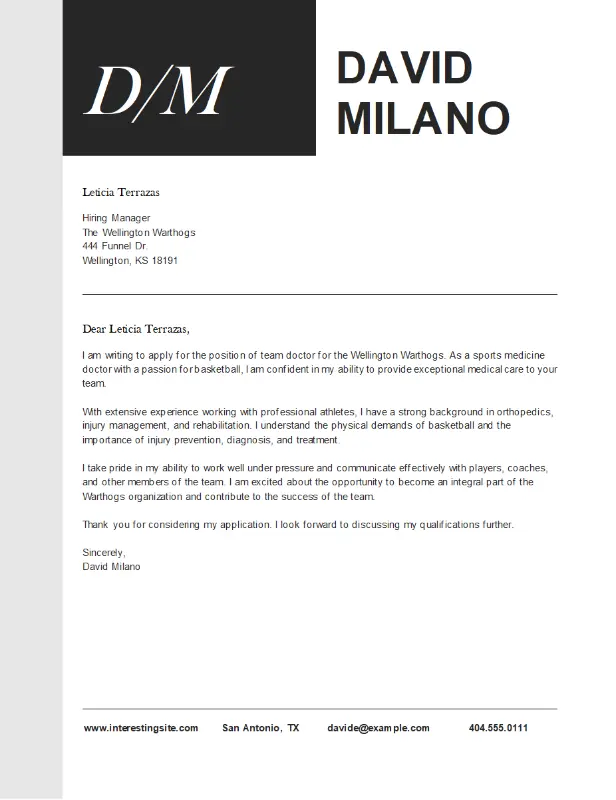 Cover Letter Template Preview 3